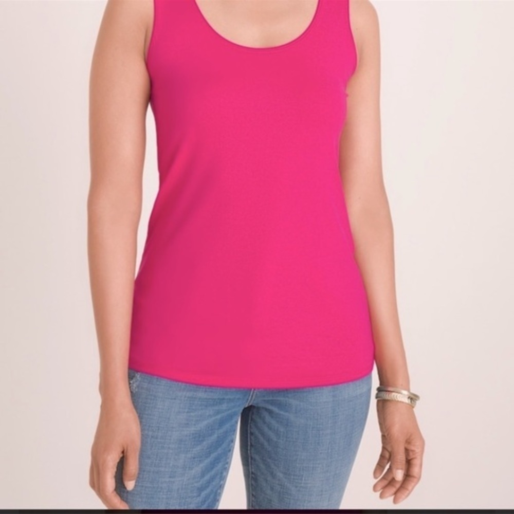 Chico’s Magenta Tank. Round neck jersey material. Size 0‎